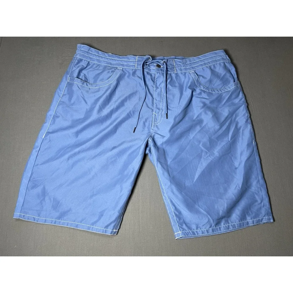 True Religion Shorts Mens 44 Blue Board Swim Trunks Flap Pockets Swimsuit